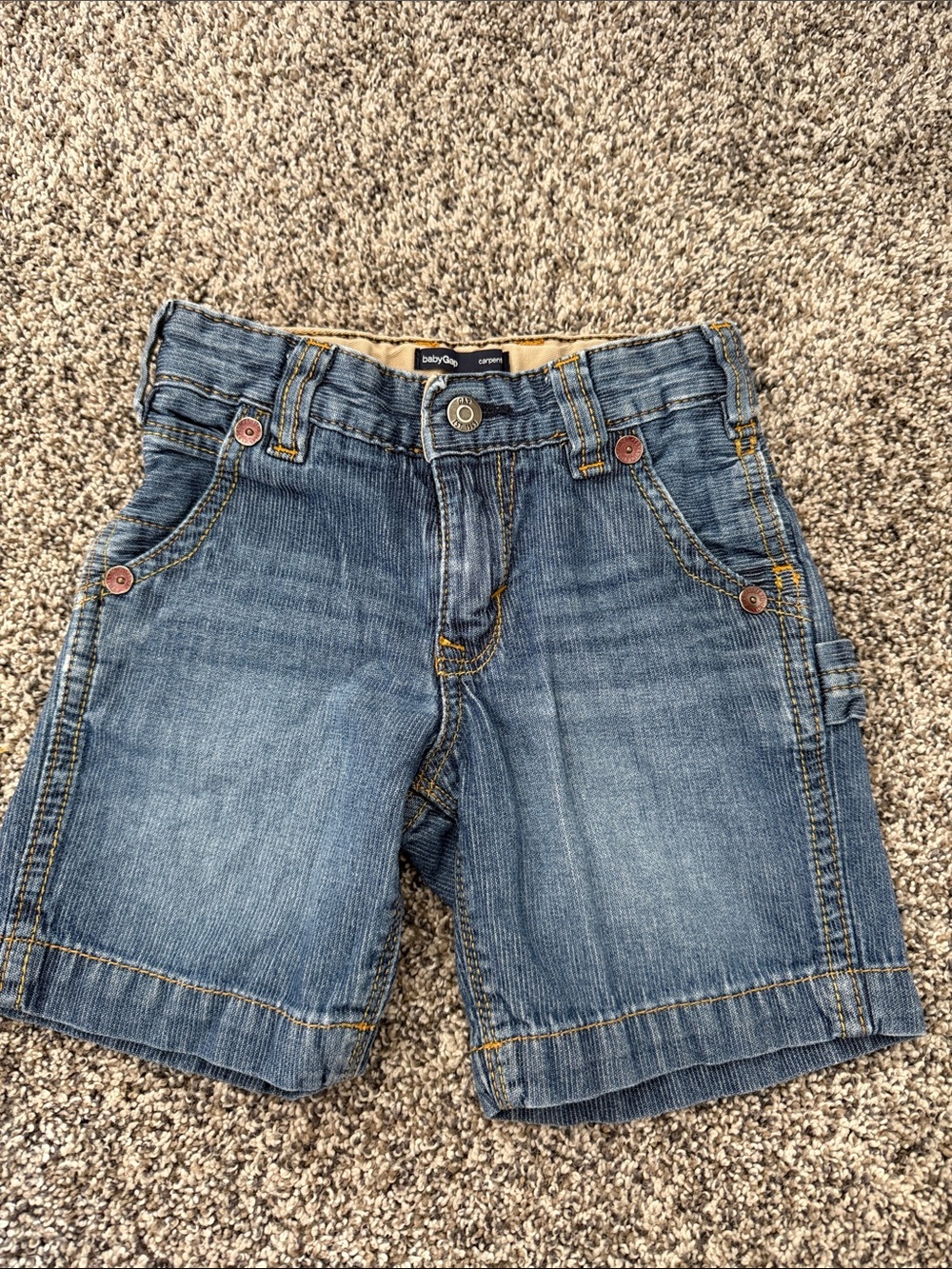 Baby Gap denim carpenter fit shorts adjustable waist size 3t
